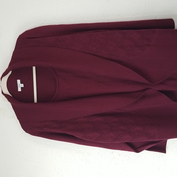 Croft & Barrow sz 1X cranberry sweater with one side inner panel - Picture 1 of 11